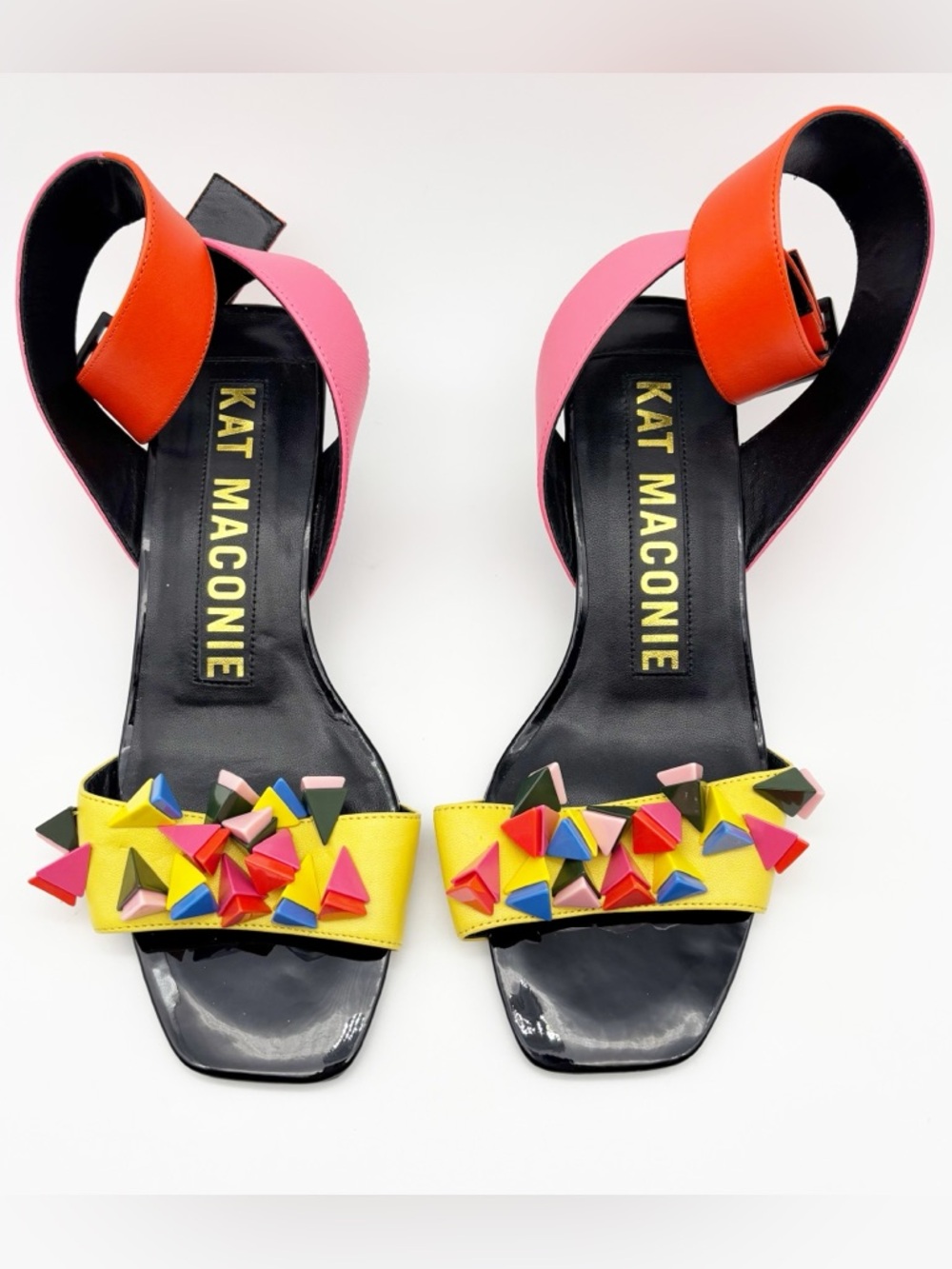 Colorblock Studded Block Heel Sandal - Multi - Picture 8 of 15